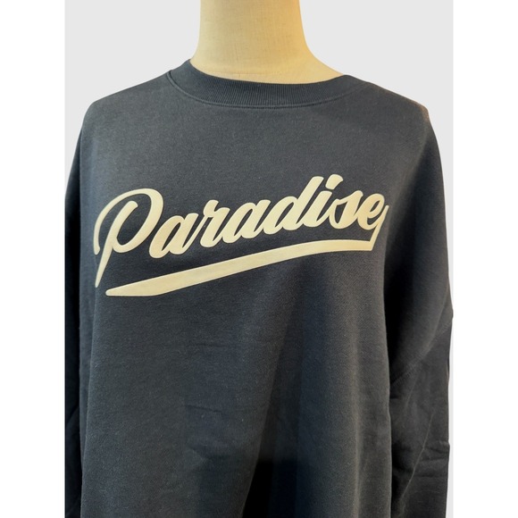 Old Navy SoComfy Paradise Graphic Sweatshirt Tunic Length Navy Womens Large NEW - Picture 2 of 7